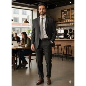 MISSONI 2pc Suit Mens 38R 34x29 Modern Designer 100% Virgin Wool Made In Italy